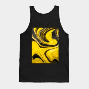 YELLOW AND BLACK LIQUID MARBLE DESIGN, PATTERN Tank Top